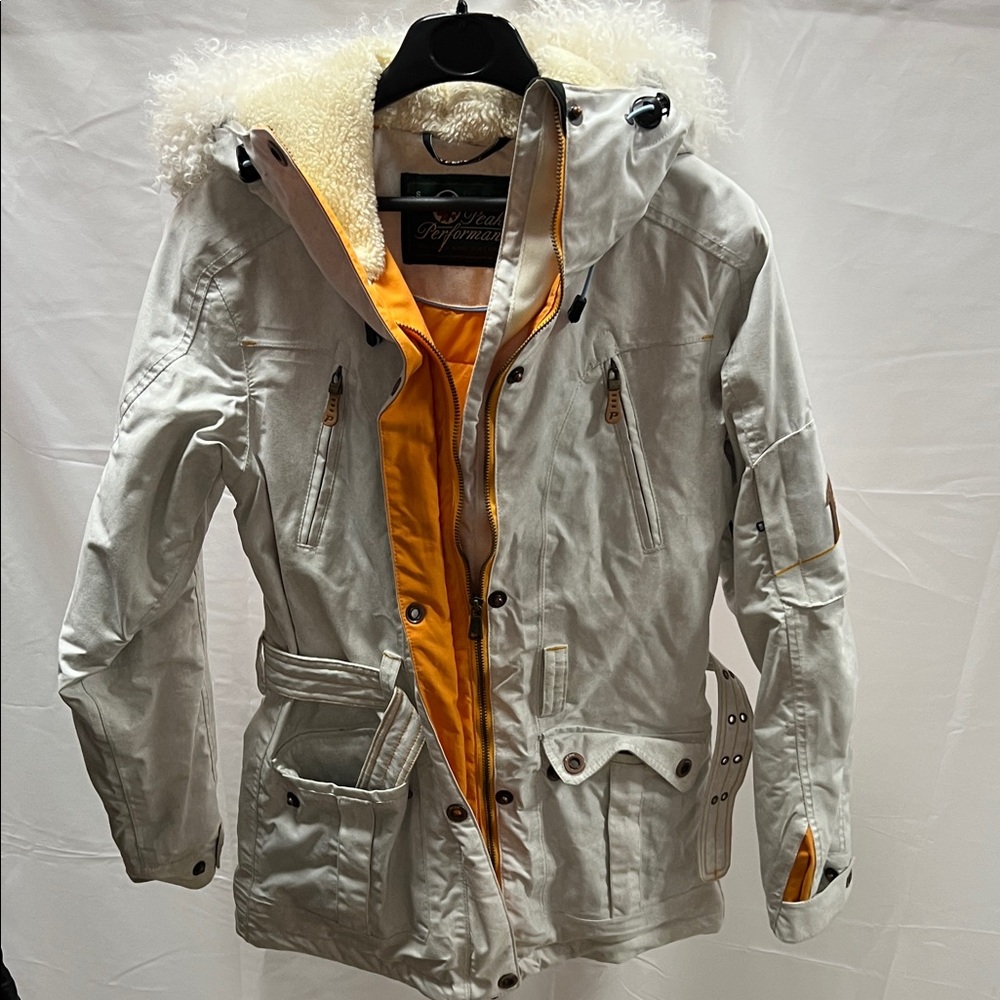 Peak Performance White Jacket with Orange Interior